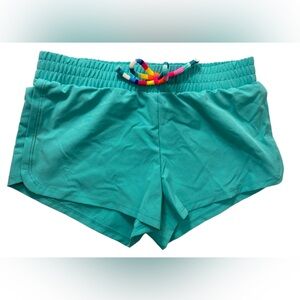 Cat & Jack Girls M (8) turquoise blue mid rise swim shorts